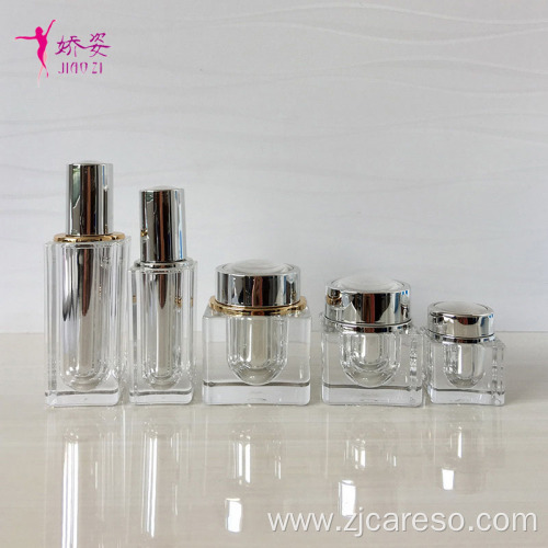 Packaging plastic Bottle Sets with Diamond top flat